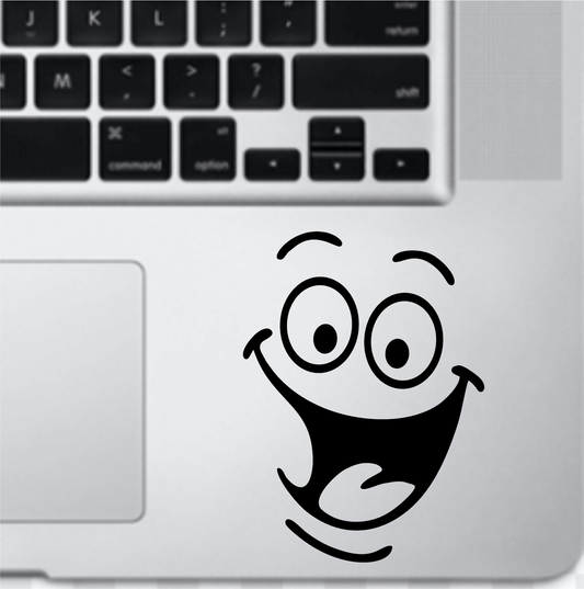 Funny Smile Big Eyes Vinyl Decal Laptop Sticker, Laptop Stickers for Boys and Girls, Bike Stickers, Car Bumper Stickers by Sticker Studio