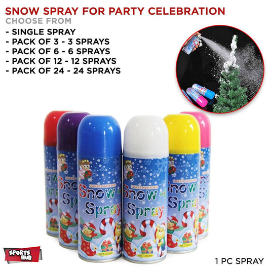 Snow Spray for birthday parties celebration, Artificial Snow spray can pack of 3, 6, 12, 24 for party, bridal shower, weddings, anniversary, party popper confetti snow decoration Supplies Set - ValueBox