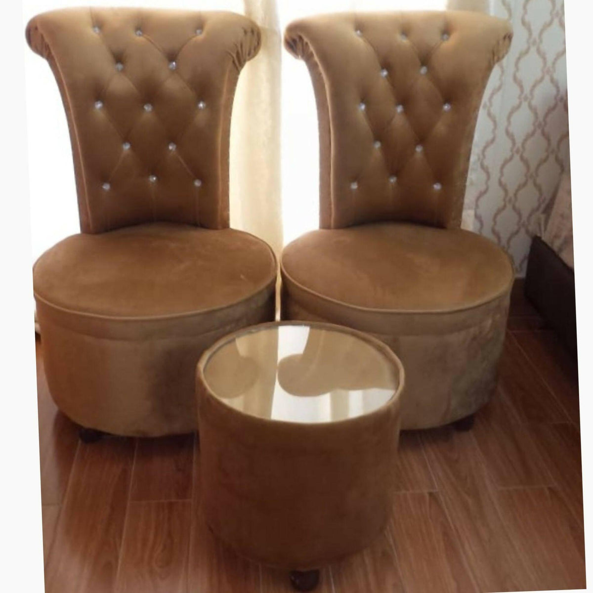 Customizable Room Chairs Set, Coffee Set With Round Table - ValueBox
