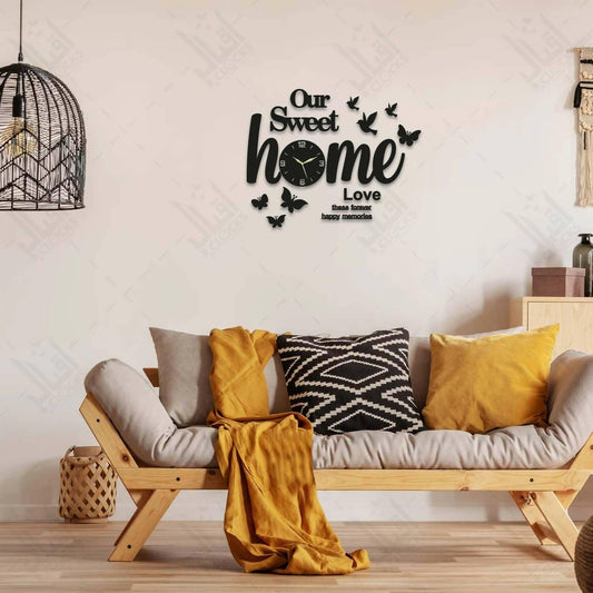 Wall Clocks, Butterflies & Sweet Home 3d Wooden Watch Diy Design Decoration - ValueBox