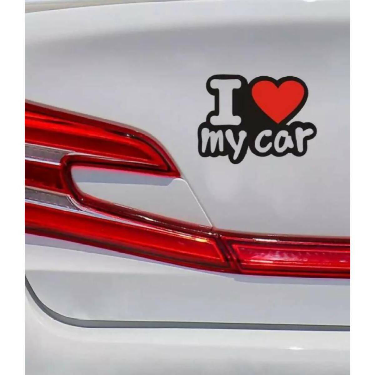 I love My Car (Black and Red) Vinyl Sticker for Bumper, Trunk, etc. Auto Styling Waterproof Stickers. Car Decoration, Accessories - ValueBox