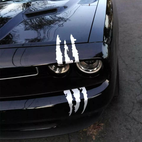 Monster Claww Scratch (White) Waterproof Vinyl Sticker Headlight Bumper Decoration, Auto Styling. - ValueBox