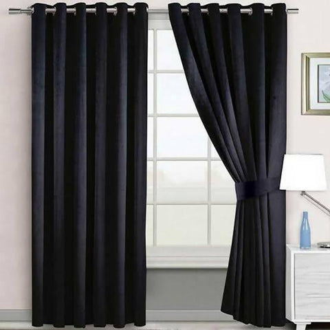 Plain velvet curtains 1 piece - ValueBox