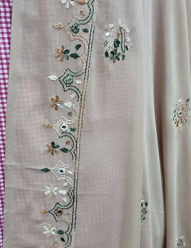 Embroidery Swiss Shawl For Ladies Full Size Skin Colour - ValueBox