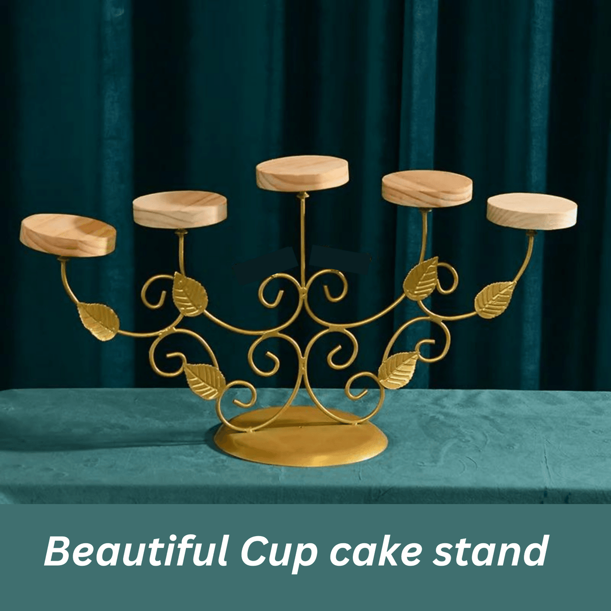 1 Pcs Metal Cake Stand, Cupcake Holder Cookies Dessert Display Plate Serving Tray Platter With Handel for Baby Shower Wedding Birthday Party,