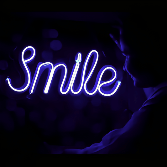 Smile Neon Sign Board Glow Neon Light Wall Signboards Led Sign Boards for Shop Restaurant Room Decoration - ValueBox