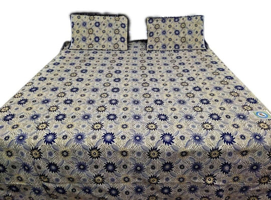 Multani Double Bedsheet - King Size Bedsheet - Gultax Bedsheet - 90×108 inch - 3pc Bedsheet