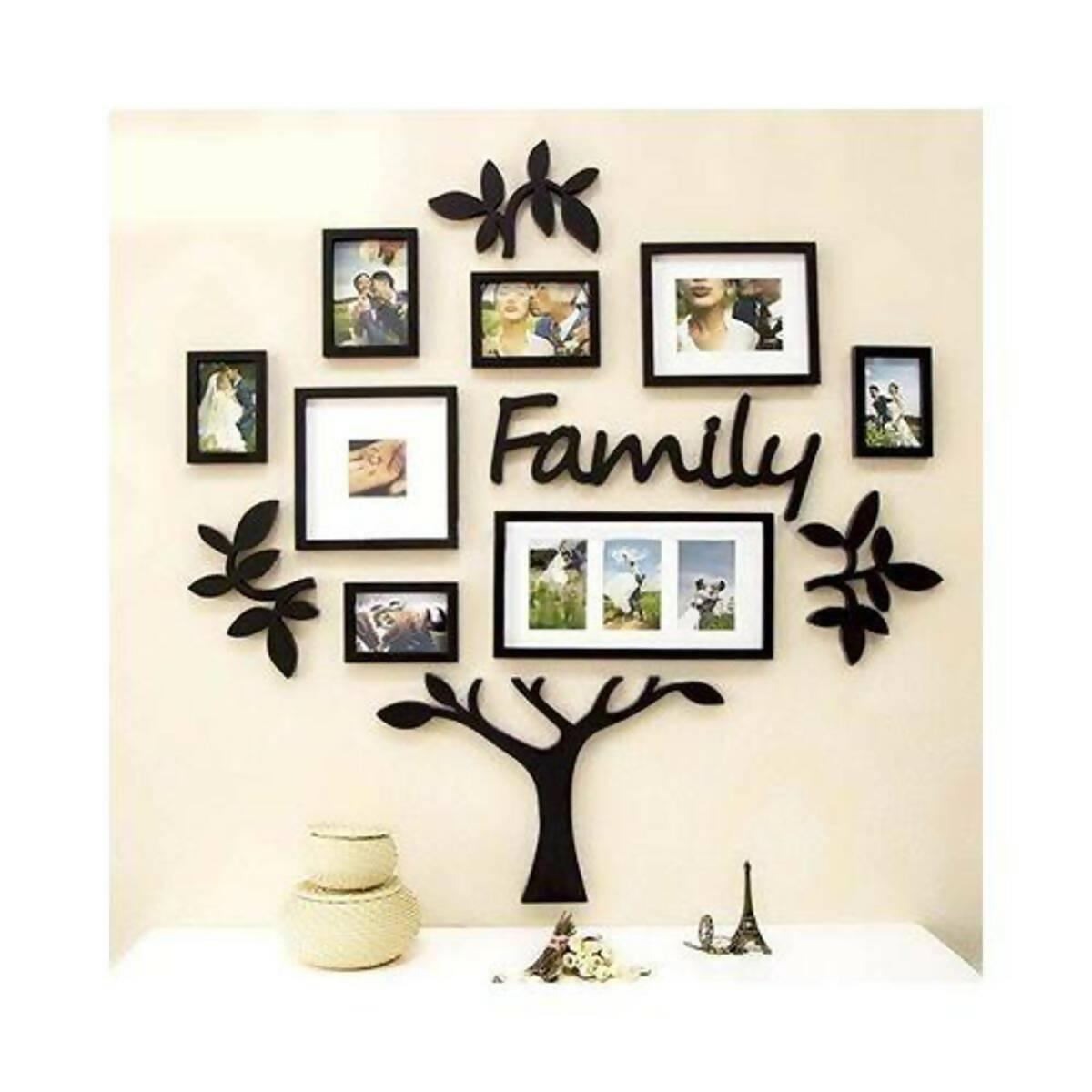 Wooden Wall Family Tree With 8 Frames - a Home Decore Wall Art - 3d Laser Cut - ValueBox