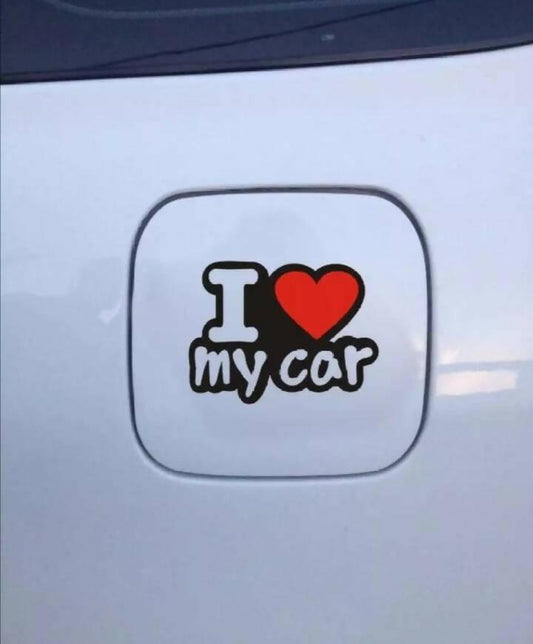 I love My Car (Black and Red) Vinyl Sticker for Bumper, Trunk, etc. Auto Styling Waterproof Stickers. Car Decoration, Accessories
