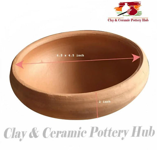 Clay Small Bowl (Piyala) - 6 Bowls set | Natural cool for drinking water | Eating custard, desserts in natual clay | Clay Crockery Pots | Earthen Crockery Pots | Terracotta Crockery Pots