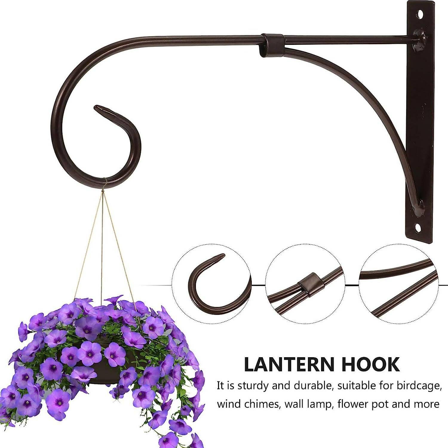 Iron Garden Wall Hanging Stand, Flower Plant Pot Bracket Hook Shelf Stand Holder - ValueBox