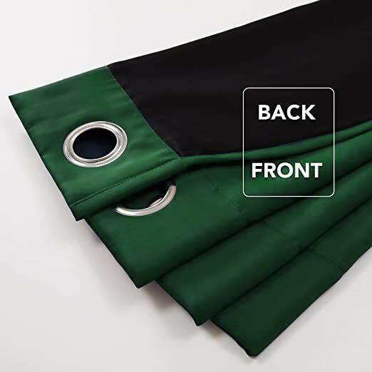 Self Design Jacquard Curtains Blackout Green ( 2 Curtains Set )