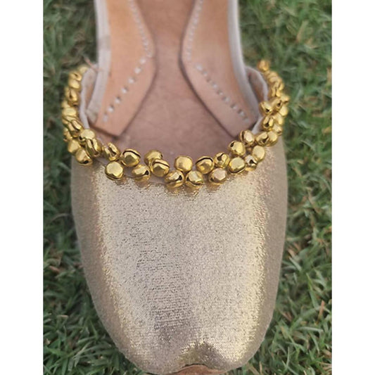 Fancy Khussa for Women in golden color with ghungroo - ValueBox