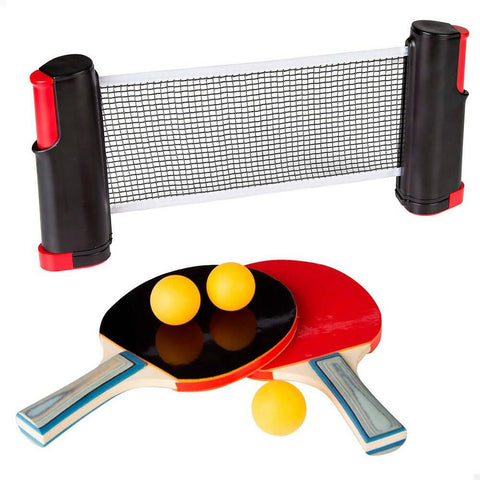 Ping Pong Table Tennis Racket Set With Net And Three Balls For Children, Kids - ValueBox