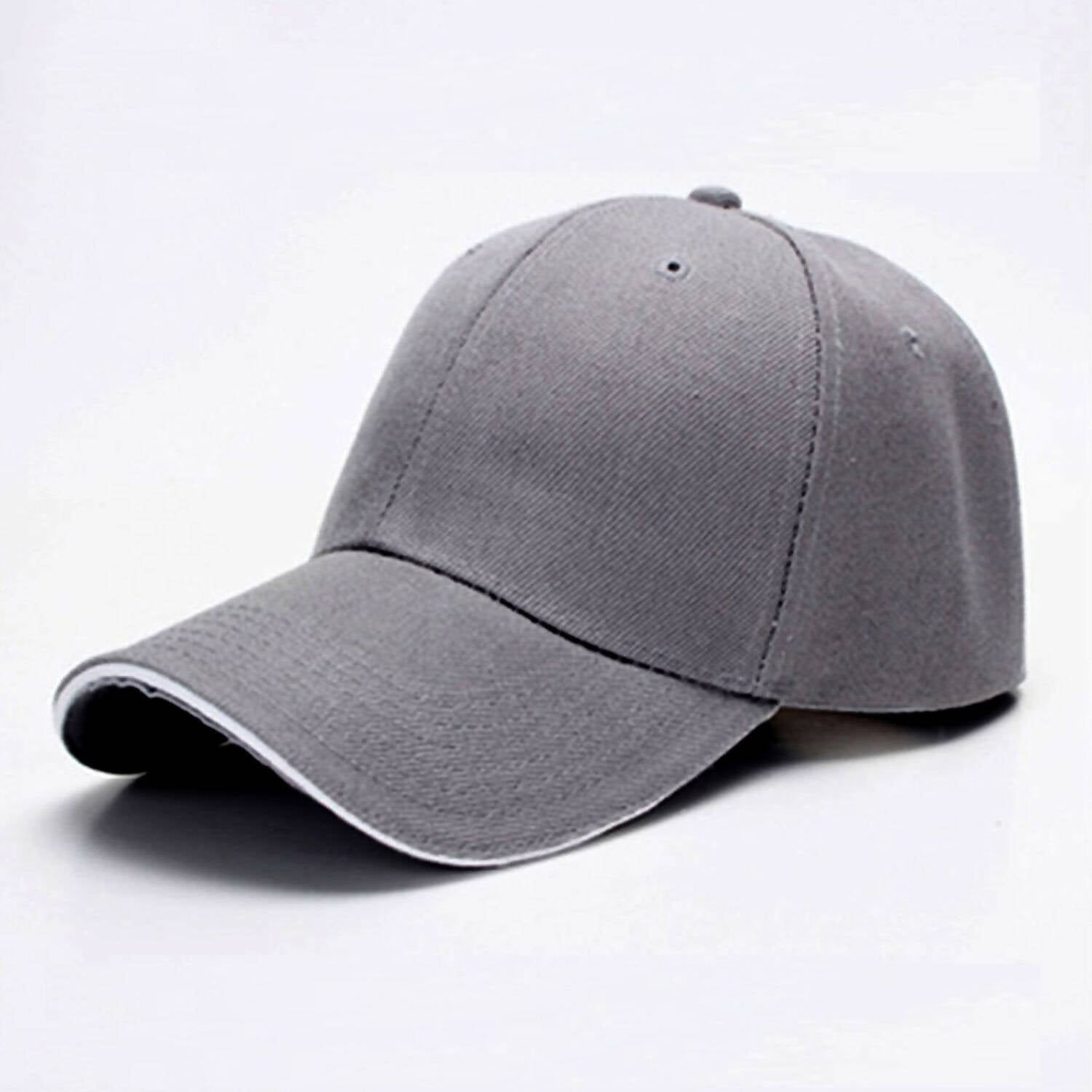 Grey Caps for Men Curved Brim and Adjustable Strap