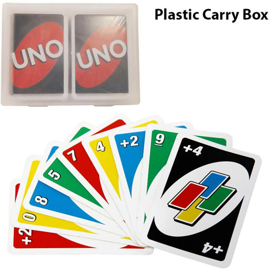 UNO Card Game With Plastic Carry Box (112 Cards) – Multi Color - ValueBox