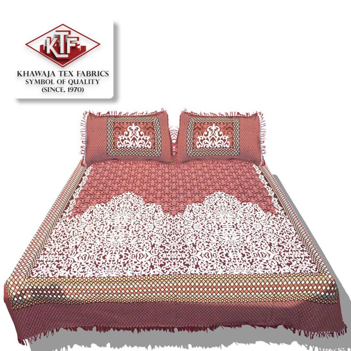 Khawaja King size double Bed sheet Best Quality (Stuff and Colour guarantee) bedsheets A4 - ValueBox