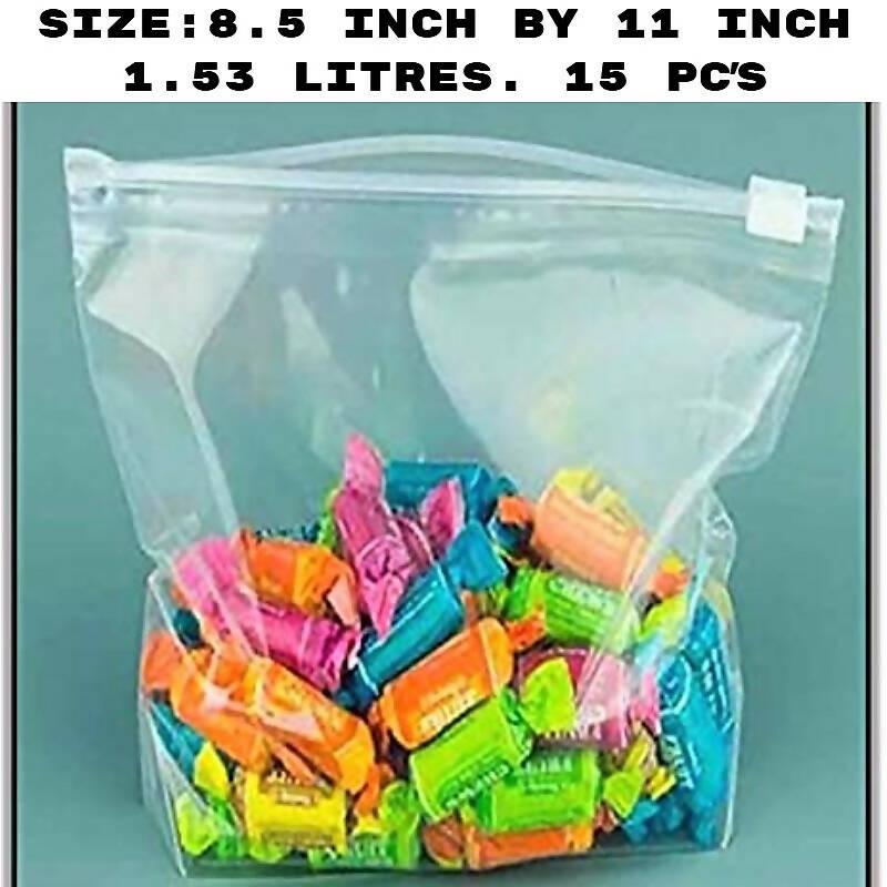 Pack of 15 medium size Freezer bags , Plastic zip bags , Zip lock bags With Free Gift - ValueBox