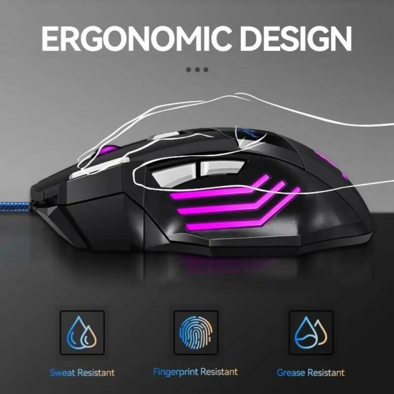 3200 DPI Gaming Mouse With 7 Programmable Buttons - 7 Light RGB - ValueBox