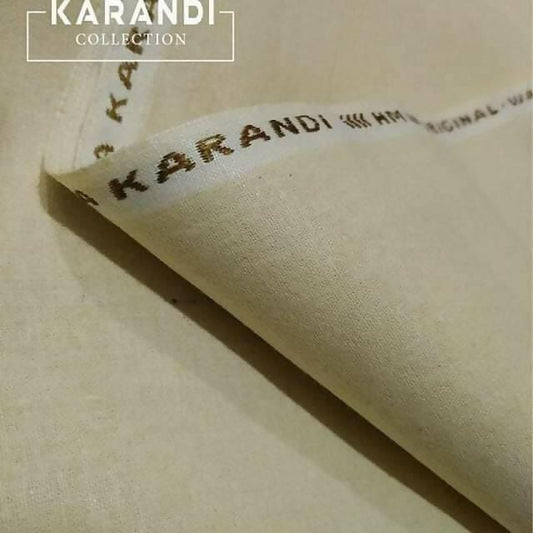 karandi by karandi orignall unstitched gents suits | Pure A wasaaya Karandi for mens Cream color