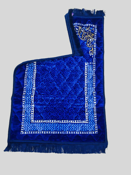 Muslim Prayer Mat Extra Soft Flower Printed – Blue