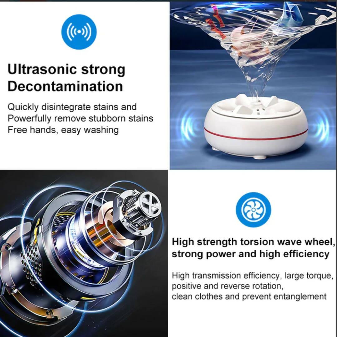 Portable Mini Ultrasonic Washing machine - ValueBox