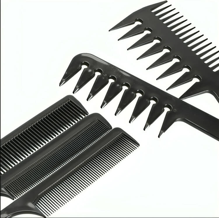 10Pcs/Set Women Men Professional Hairdressing Combs Curly Multifunctional Hair Design Styling Tool Set Combs Anti-Static Salon Barber Hair Combs Set, Black Comb Brush Supplies Hair Washing Brush Heat Resistance Fine Tooth Tail Comb