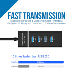 Super Fast Speed Charging 4 Ports Usb 3.0 Hub Splitter Adapter For Laptop & Pc - ValueBox