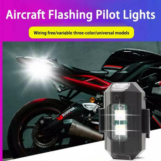 Motorcycle Tail Warning Light Drone Strobe Light Laser Rear Fog Lamps