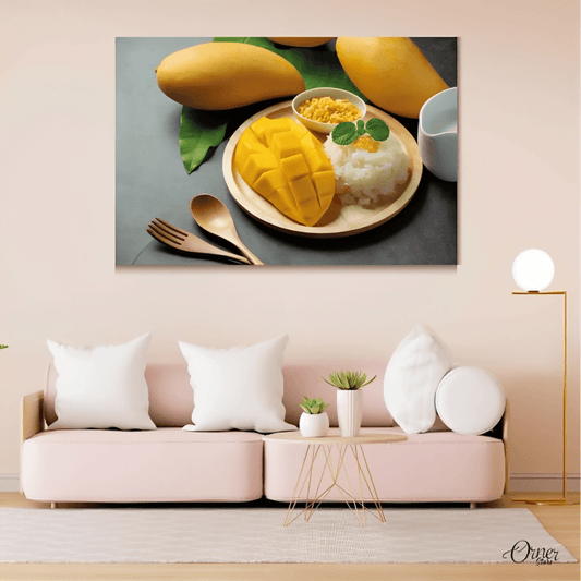 Home Decor & Wall Decor Painting Mango Cubes | Food Poster Wall Art - ValueBox