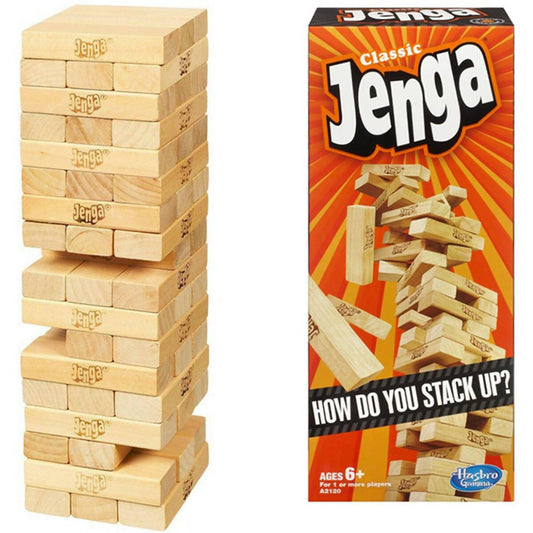 Classic Jenga Wooden Stacking Tower Board Game for Kids & Adults