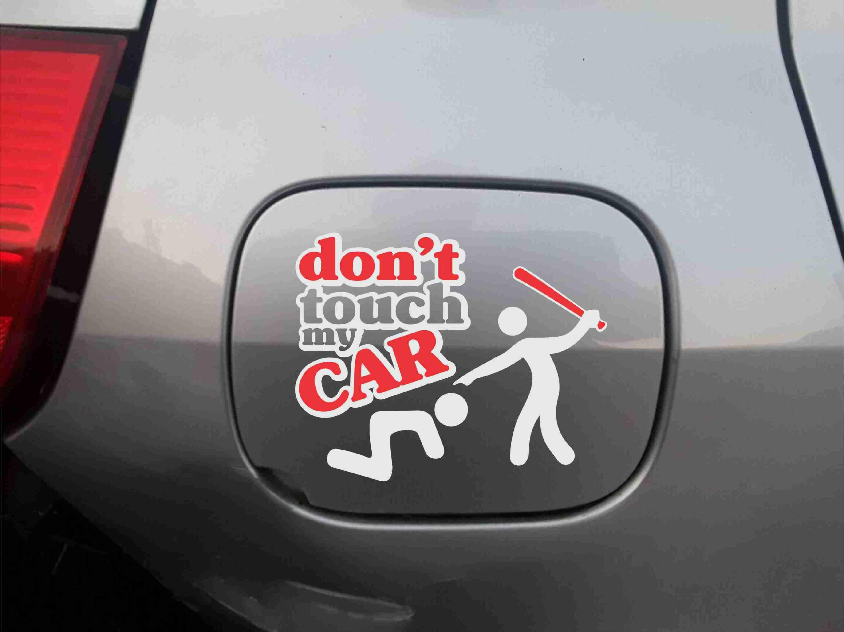 Don't Touch My Car (White and Red) sticker. Auto Styling decals stickers for Decoration. - ValueBox