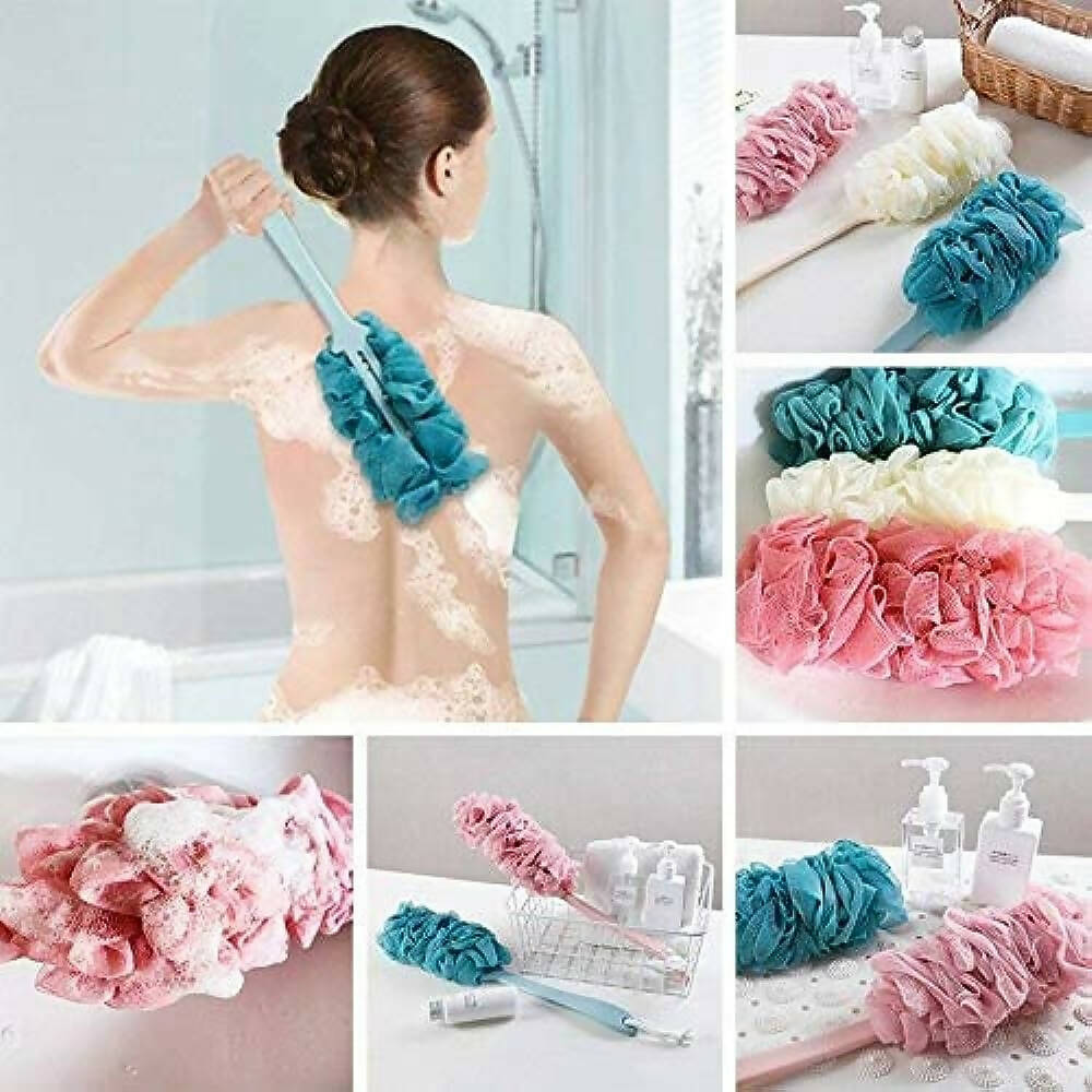 Long Handle Hanging Soft Mesh Back Body bath Shower scrubber Brush sponge
