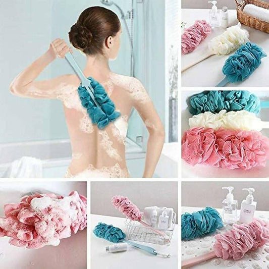 Long Handle Hanging Soft Mesh Back Body bath Shower scrubber Brush sponge - ValueBox