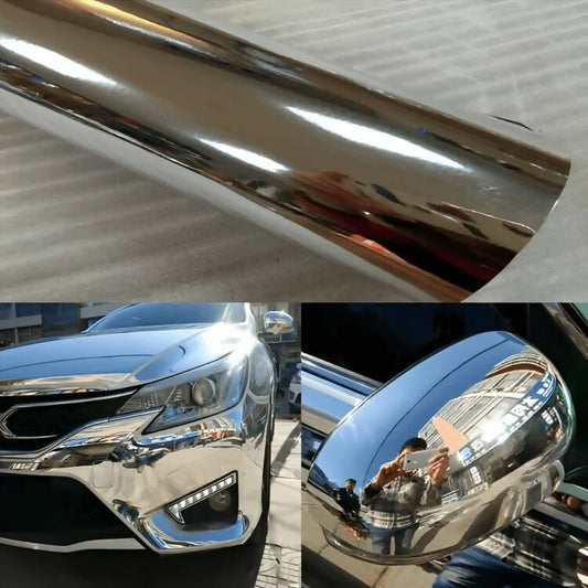 40cm*30cm Newest High stretchable mirror silver Chrome Mirror flexible Vinyl Wrap Sheet Roll Film Car Sticker Decal Sheet - ValueBox