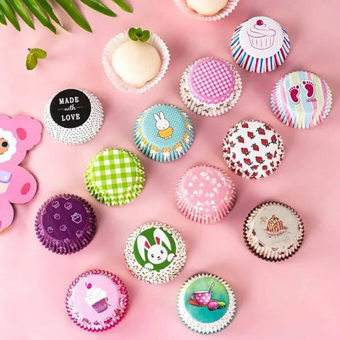 Paper Cake Small Cups Baking Muffin Paper Cups, for Spring Birthday Easter Holiday and Party Decorations - ValueBox