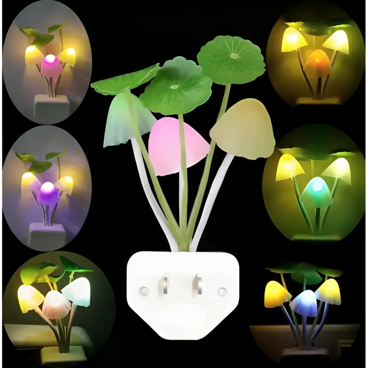 Automatic Sensor Light Night , Automatic Color Changing , Romantic Flower , LED Night Lights Flower Mushroom Lamp Bedroom kids room Home