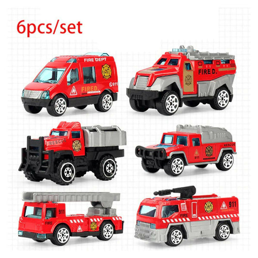 Diecast Fire Rescue Cars Metal Playset Vehicle Models Collection fire rescue Truck Toys For Boys Pack of 6PCS - ValueBox