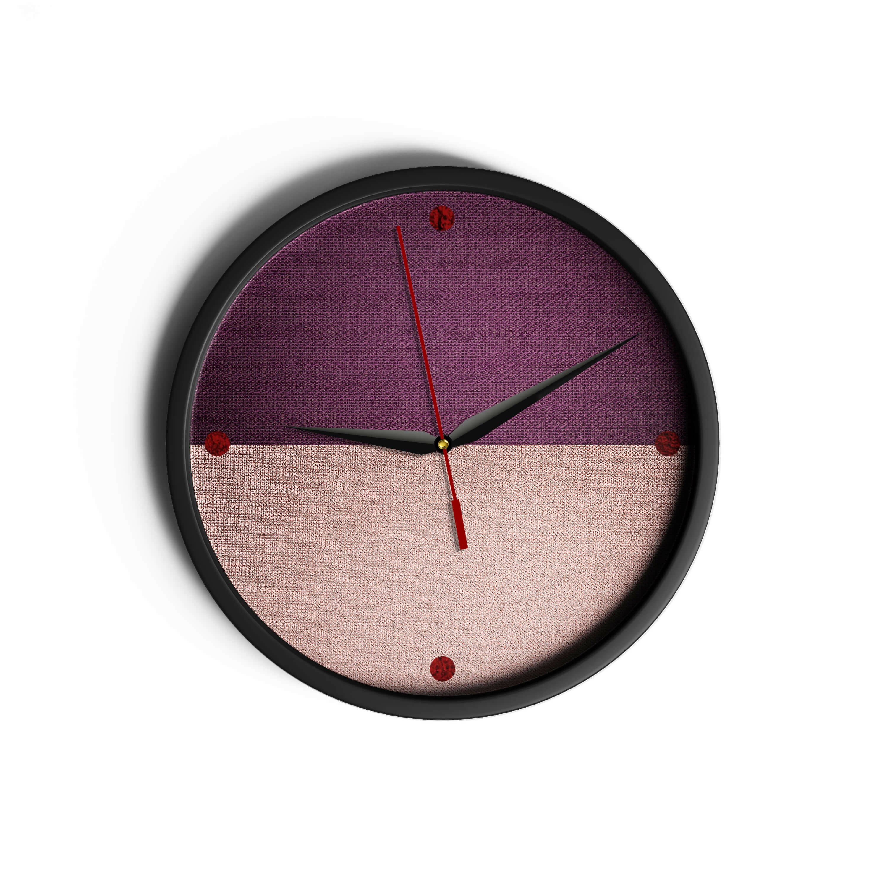 Duotone Split Colors Weave Pattern | Wall Clock