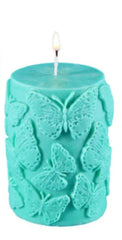 One Butterfly Engraved Scented Pillar Candle