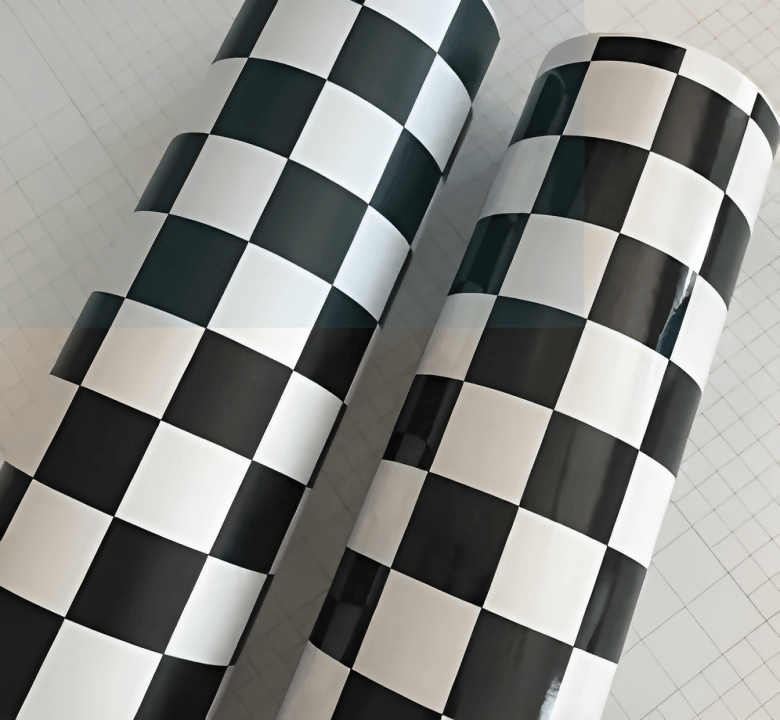 40x30CM Glossy Racing Sport Black White Checkered Flag Sticker Vinyl Film Adhesive Car Bike Motorcycle Laptop mobile Decal Car Wrap - ValueBox