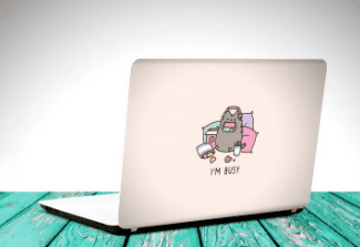 Iam Busy Funny Kitty Laptop Skin Vinyl Sticker Decal, 12 13 13.3 14 15 15.4 15.6 Inch Laptop Skin Sticker Cover Art Decal Protector Fits All Laptops - ValueBox