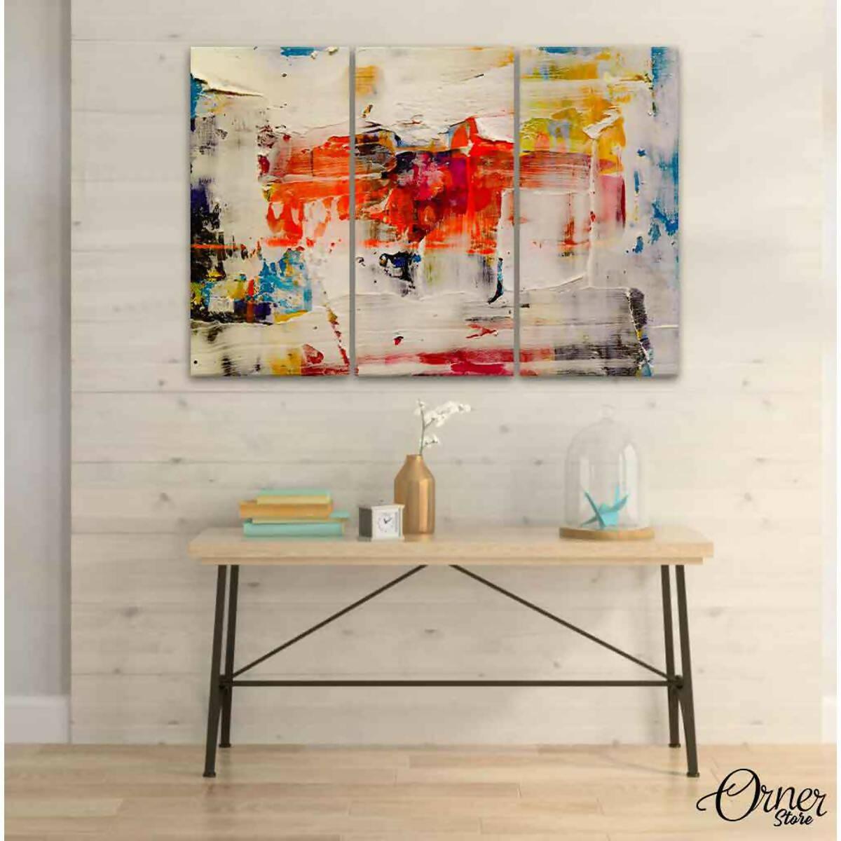Stylish Painting The Plastered Expression (3-Panels) | Abstract Wall Art - ValueBox