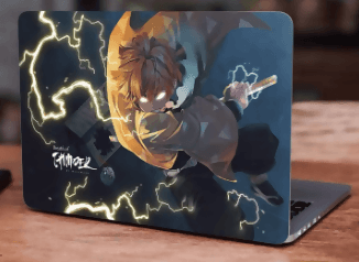 Demon Slayer, Kimetsu No Yaiba, Zenitsu Agatsuma, Anime, Laptop Skin Vinyl Sticker Decal, 12 13 13.3 14 15 15.4 15.6 Inch Laptop Skin Sticker Cover Art Decal Protector Fits All Laptops - ValueBox