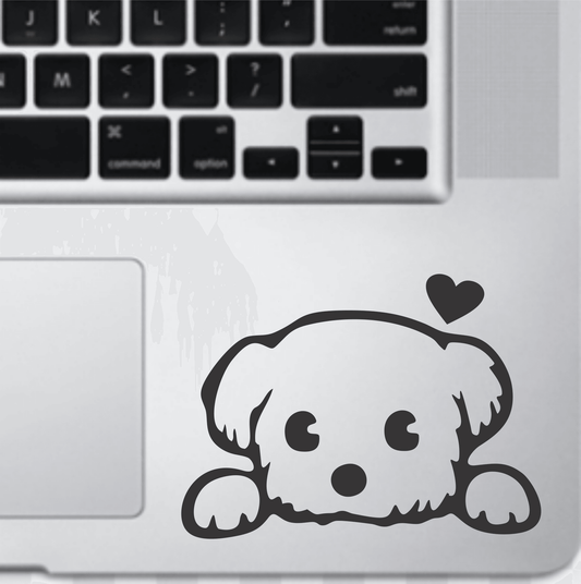Lovely Puppy Dog Laptop Sticker Decal, Car Stickers, Spider Man Wall Stickers High Quality Vinyl Stickers by Sticker Studio