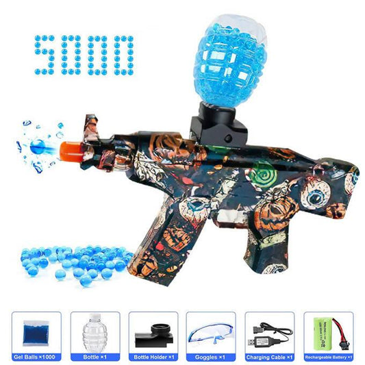 A-47 Gel Blaster Rechargeable Electric Machine Toygun With 1000 Pcs Gel Balls - Red