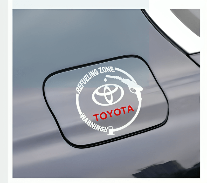 1Pc Car Fuel Tank Cover Stickers(WHITE) Decal Fashion Creative Decoration for Toyota yaris corolla vigo vitz Sticker Auto Accessories - ValueBox