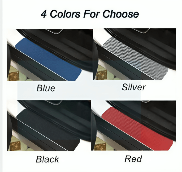 Universal 4pcs 3D Carbon Fiber Scuff Plate Auto Door Edge Sill Strips Protector Anti Scratch Guards For Car Stickers Accessories - ValueBox