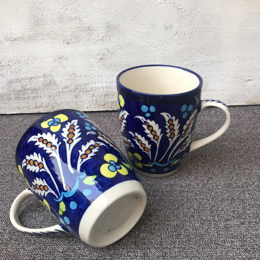 Green Flower large mug - Set of 2