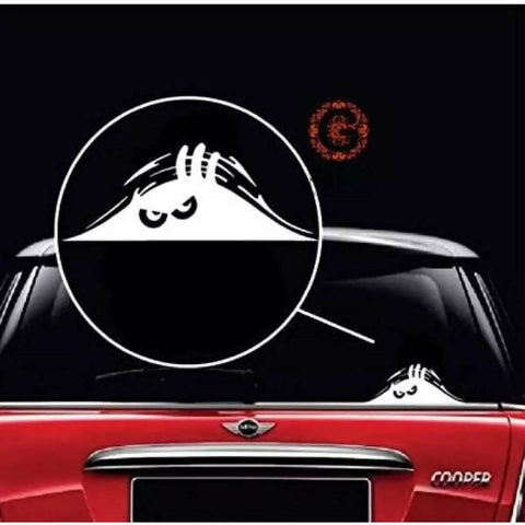 1 piece (white) Peeking Monster Car Sticker vinyl decal decorate sticker Waterproof Fashion Funny Car Styling Accessories - ValueBox